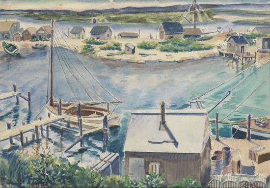 LOÏS MAILOU JONES (1905 - 1998) Menemsha by the Sea.